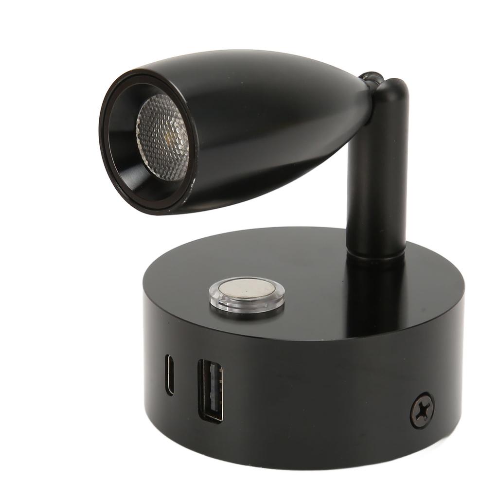 RV Reading Light with USB Type C Port Blue Nightlight 3 Color Dimming Boat Reading Lamp Polished Touch 12‑24V