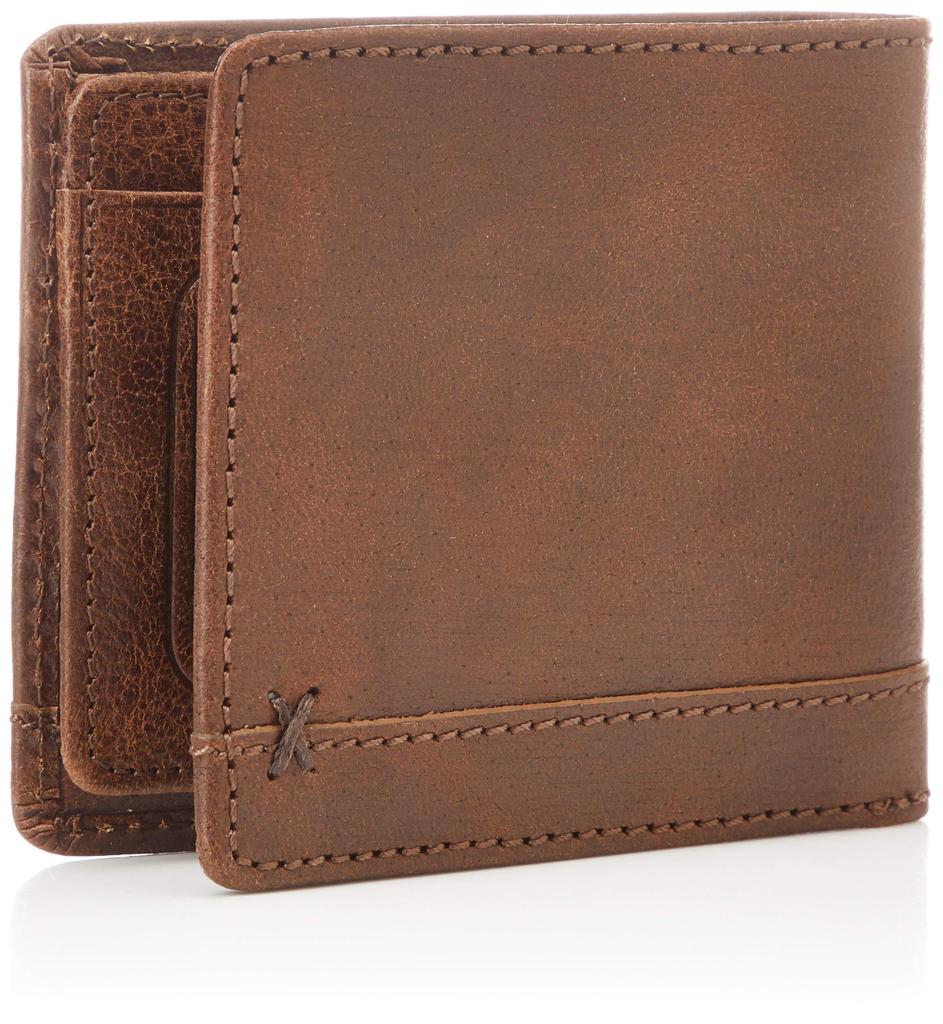 Lee Premium Weiches Rindsleder Echtes Geldscheinfach mit Innerem Braunem Bifold-Portemonnaie, Leder, Leder, Fach, Klappe,