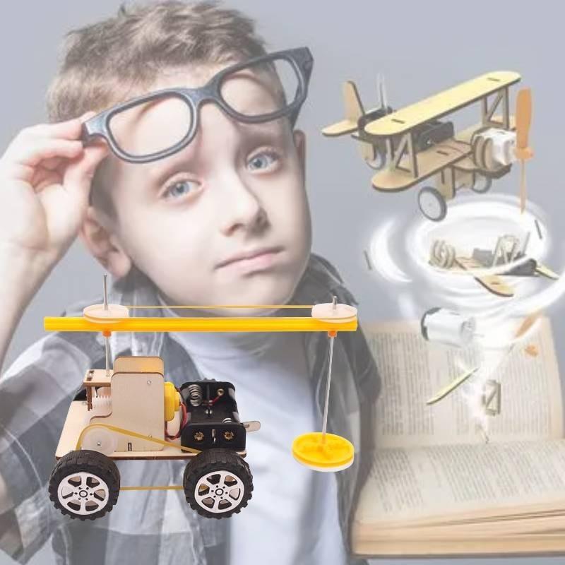Creative Diy Wooden Material Educational Science Robot Kit For Students Intellect Development J-50 Color Pack