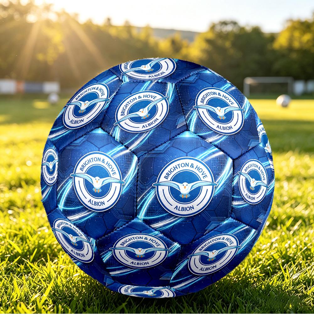 Brighton & Hove Albion FootballPrinted Size 5 Soccer Blbion Football, Anti Slip Adult Match Football Souvenir for Football Fans