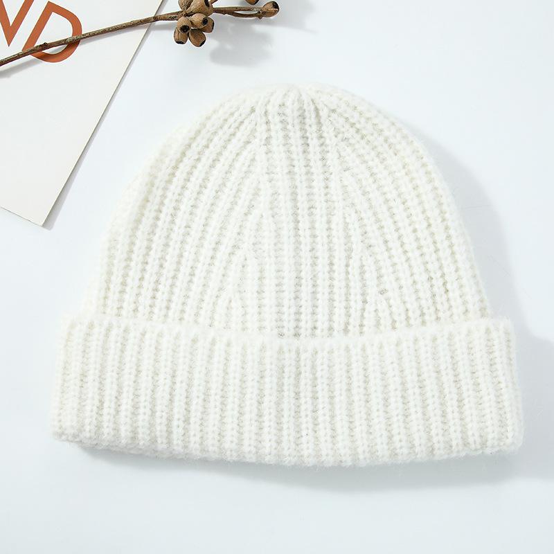 Outdoor Versatile Leisure Simple Solid Color Warm Including Wool Wool Knitted Hat Children Autumn and Winter Men's Cold Hat Tide