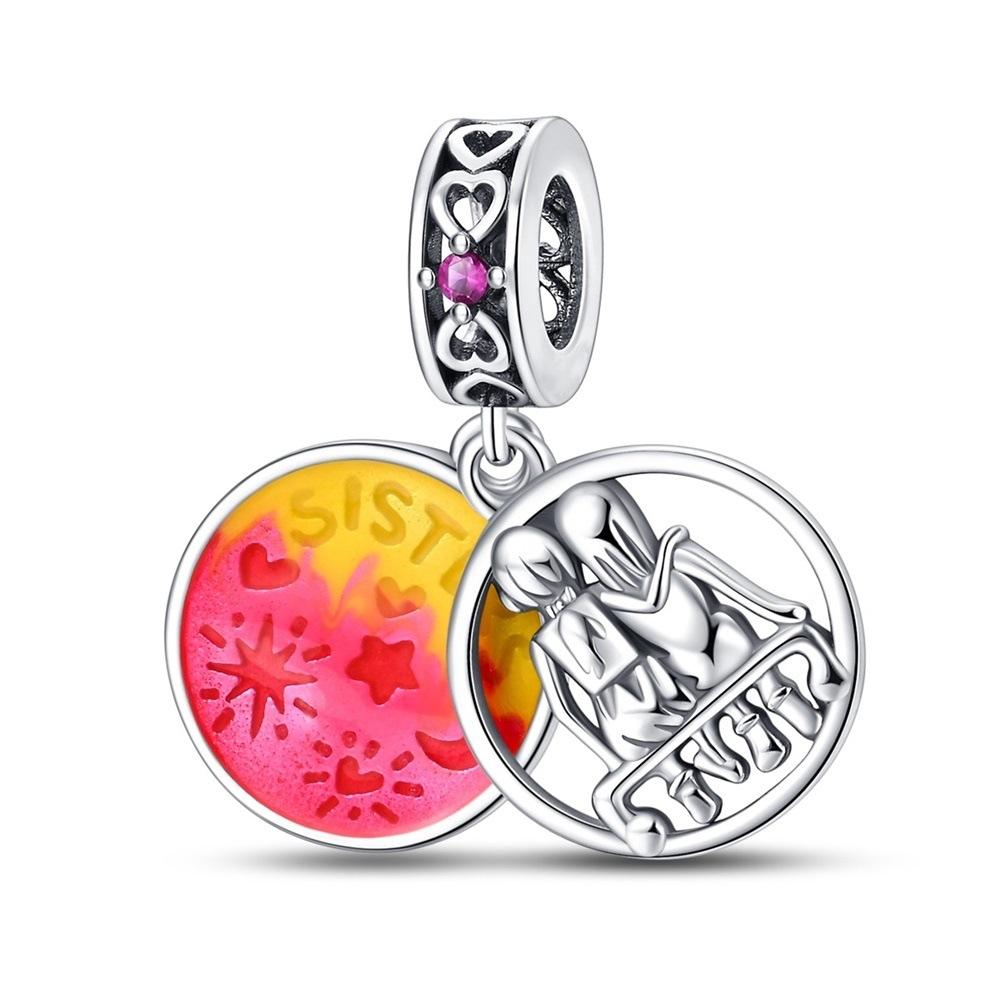 2026 Charm Heart Wings LOVE Charm Oil Drop DIY Jewelry Bracelet Accessories Women's 925 Silver