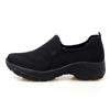 Large size spring middle-aged mother shoes breathable fly-woven one-pedal platform casual shoes women