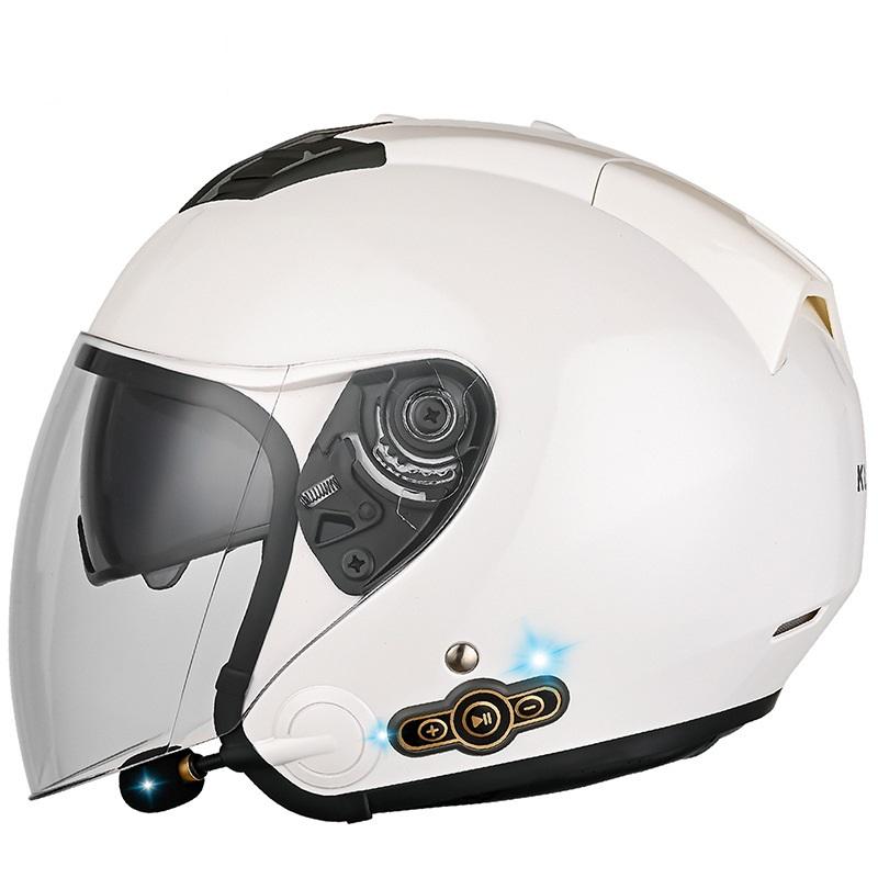 Motorrad Sicherheit Hut Anti-Fog Dual Objektiv Bluetooth Helm Halb Helm Mit BT
