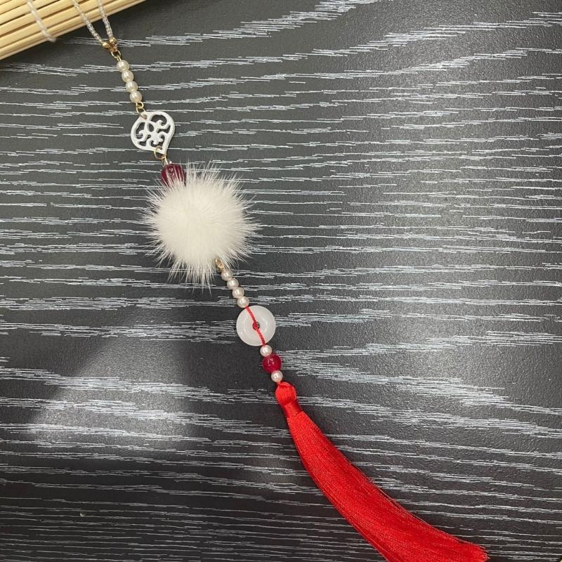 Vintage Chinese Hanfu Pendant Traditional Tassels Waist Pendant Imitation Jade Fashionable Jewelry for Celebrations