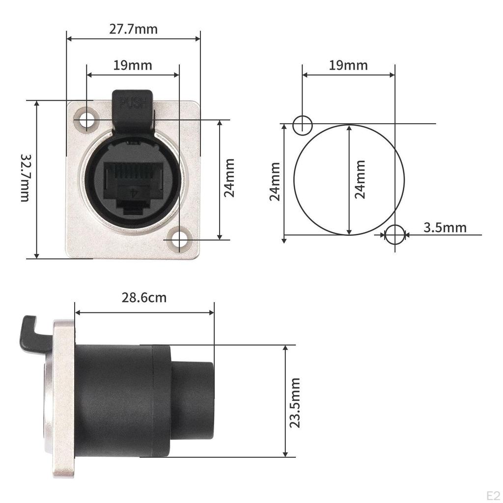 D Sub Panel Mount Coupler Waterproof Gigabit Feed Through Adapter Accessories Easily Install