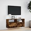 Vidaxl Ścienna Szafka Tv Z Led, Przydymiony Dąb, 100X31X45 Cm