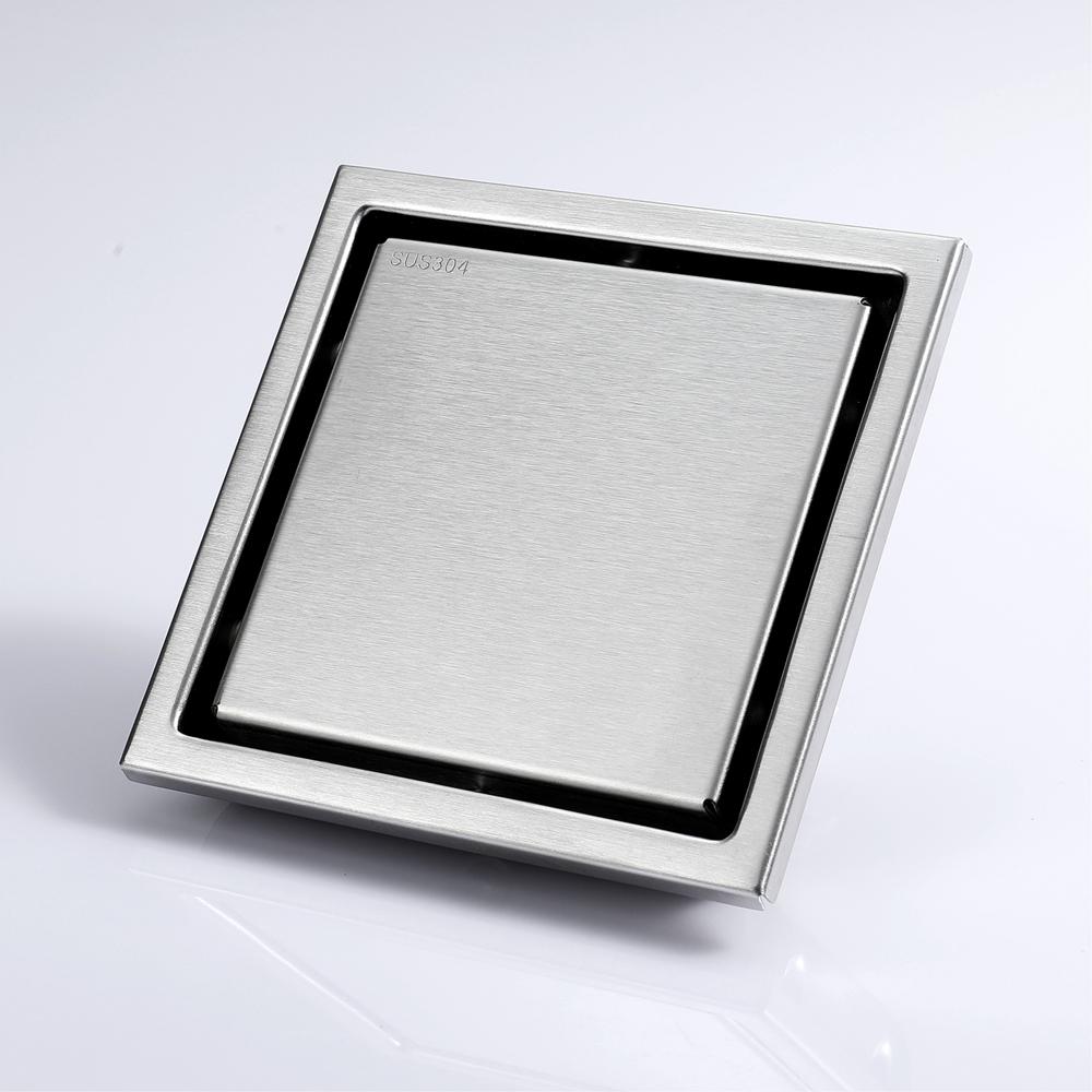 150*150mm Bathroom AccessoriesBlack 304 Stainless Steel Antidor Shower Floor Drain  Hotel  Bathroom Accessories Brushed