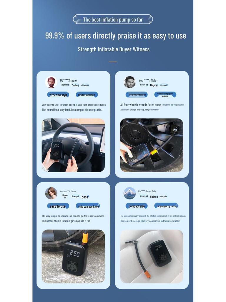 Electric Car Air Pump with Auto Stop