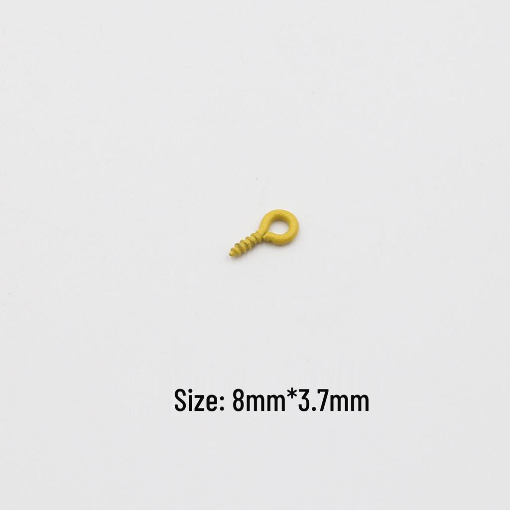 DIY Colored Ram Horn Hook Jewelry: Pearl Screw Nails & Threaded 9-Shaped Pendant Accessories