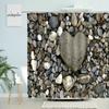Zen Landscape Shower Curtain Natural Scenery Bathroom Decor Stone Rock Waterfall Beach Boho Polyester Screen With Hooks Washable