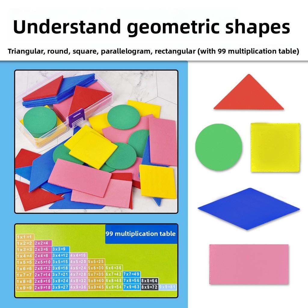 Math Geometry Shapes Wooden Educational Toy Set For Kids Primary Learning School