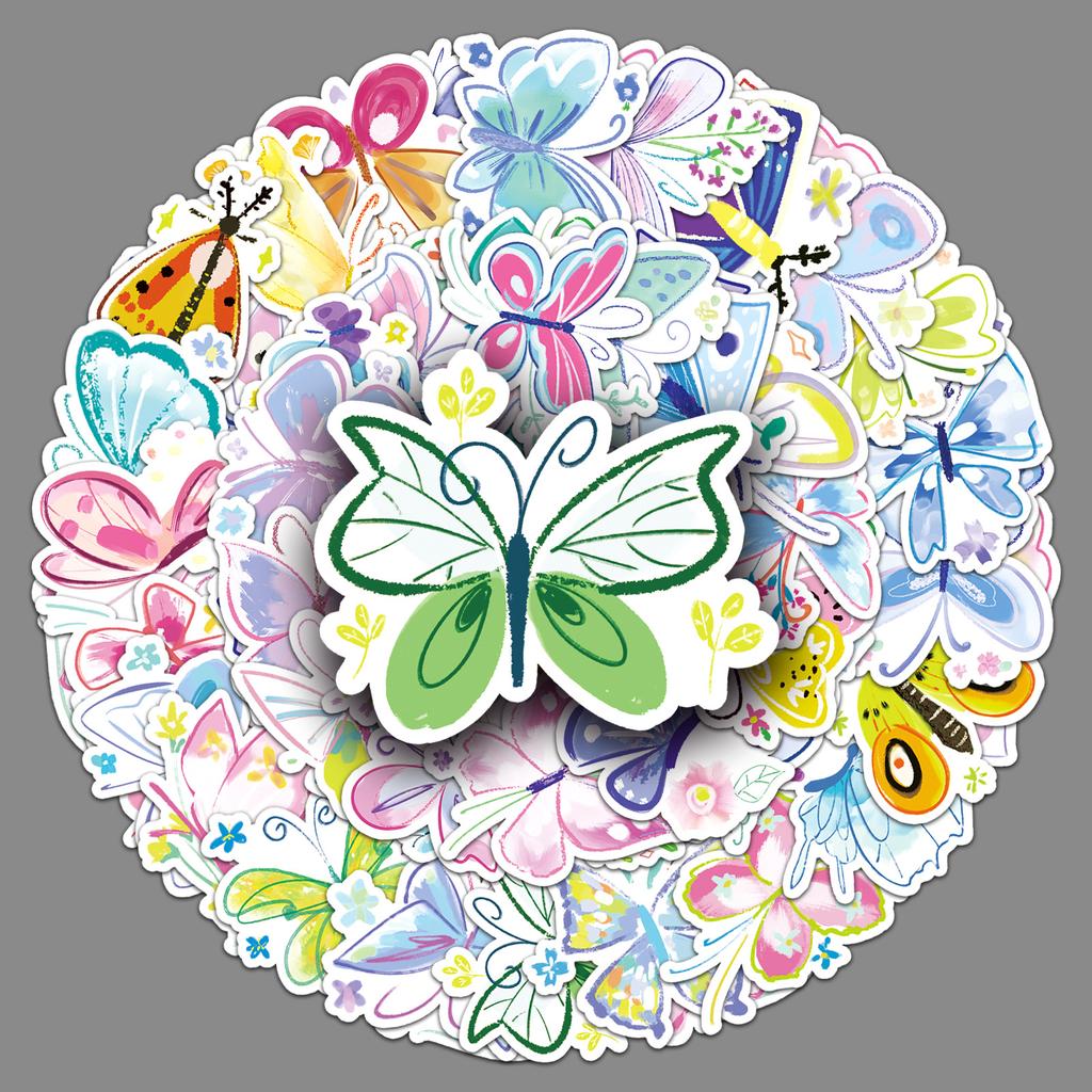 50 Bilder Graffiti Schmetterling Personalisiert Kreativ Handbemalt Klein Frisch Handyhülle Koffer Gulka Dekorative Aufkleber