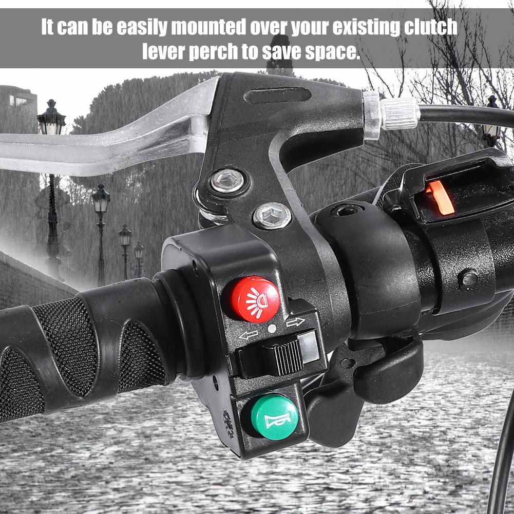 Pulsante Interruttore Luce Clacson Freccia 3 in 1 per Mountain Bike E-bike Scooter Elettrico DK15