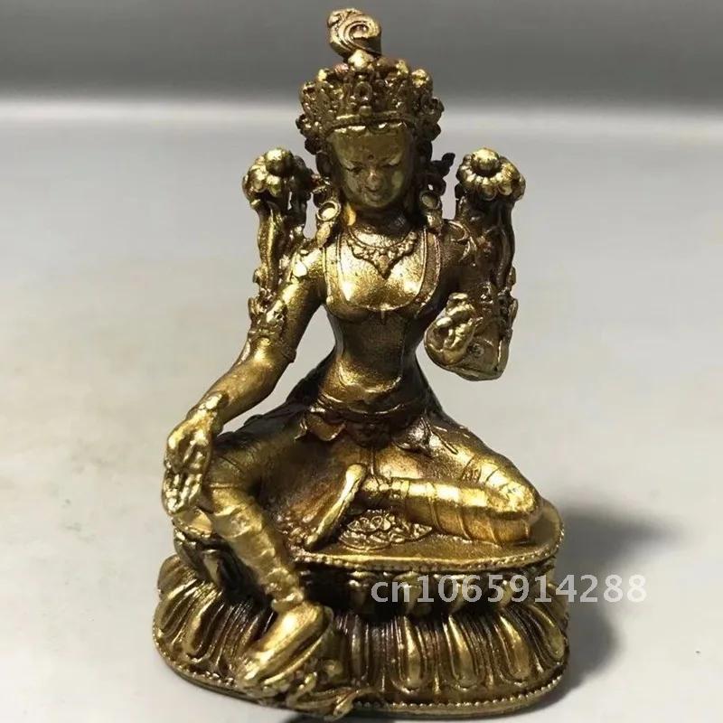 Alloy Buddha Ornament Four-Armed Avalokiteshvara Buddha Ornament Tibetan Height Home Crafts Guanyin Decoration Living 6cm Room