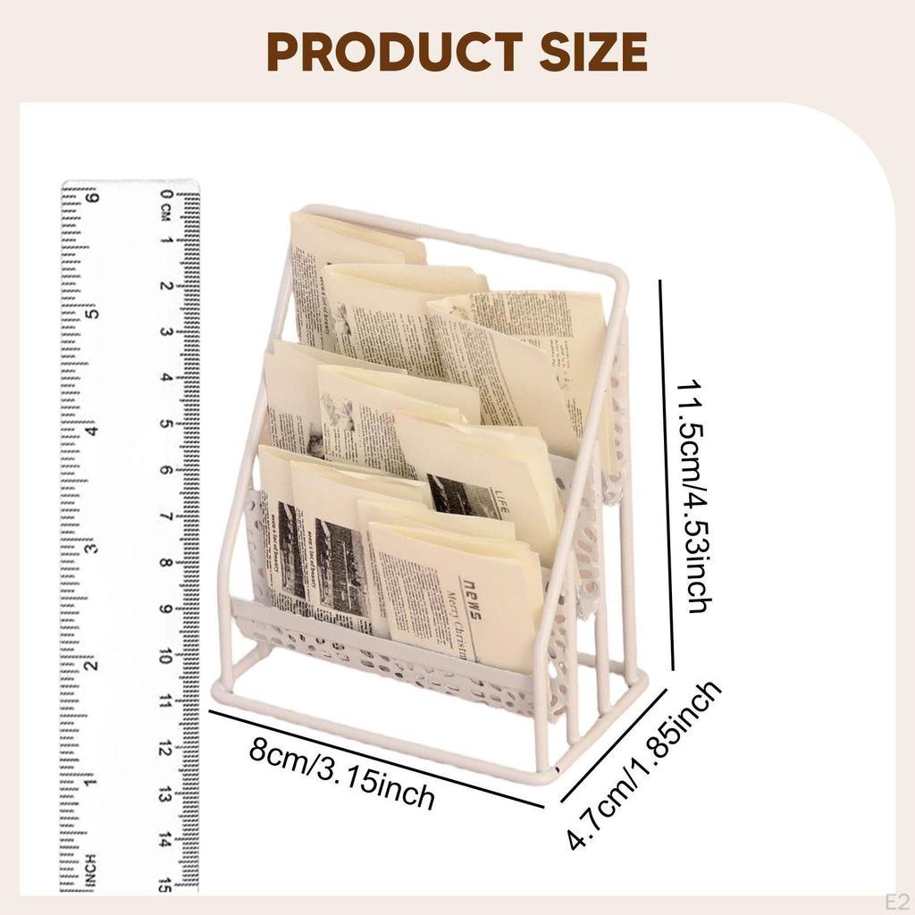 1 :12 Scale Dollhouse Magazine Display Stand Decoration Miniature Newspaper Organizer for