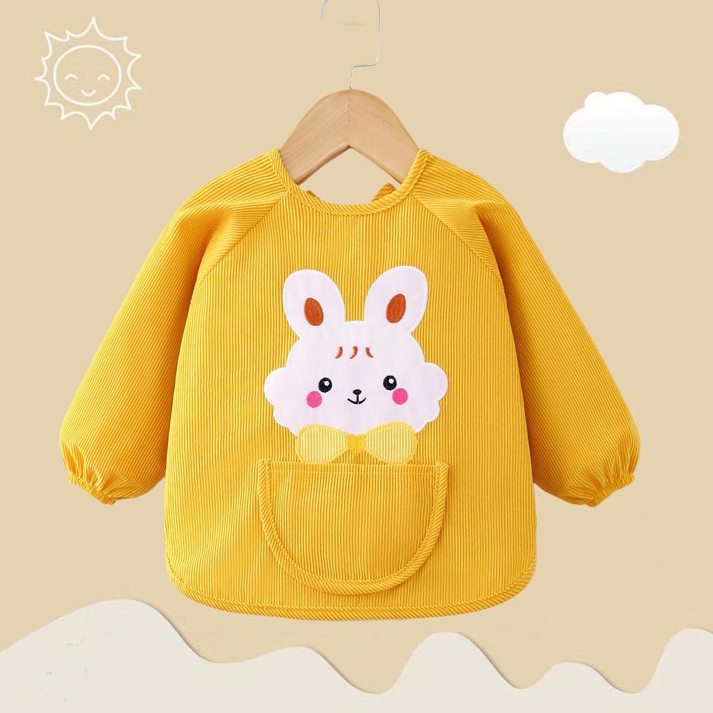 Waterproof Corduroy Baby Coveralls: Stain-Proof Unisex Autumn/Winter Eating Apron & Bib