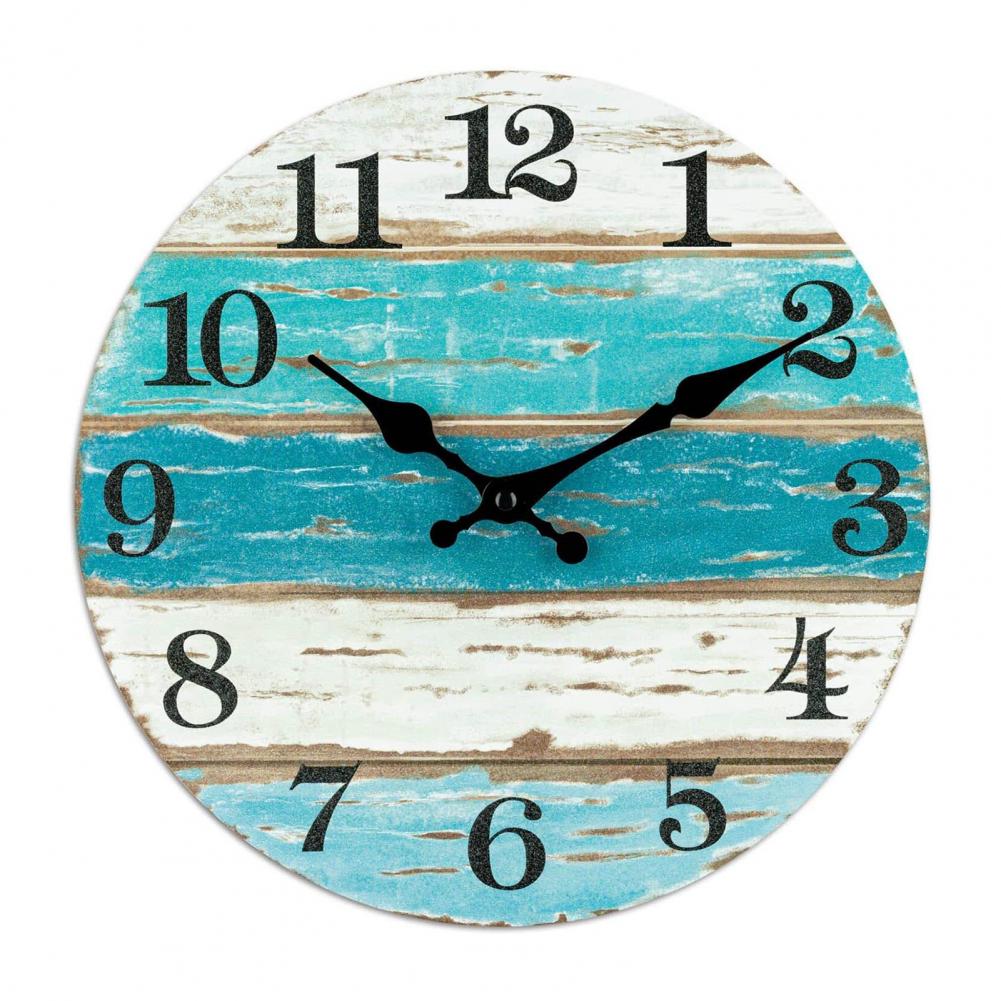 Wooden Wall Clock Number Wall Clock Vintage Rustic Wood Wall Clock Silent Non Ticking Analog Timepiece for Room Bedroom Decor