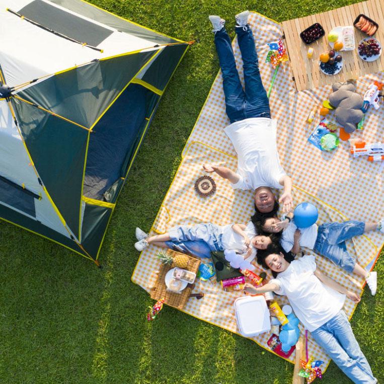 Outdoor-Campingzelt, Verdickung, zusammenklappbares Außenzelt, Camping, automatische Geschwindigkeitsöffnung, Campingzelt, 3-4 Personen