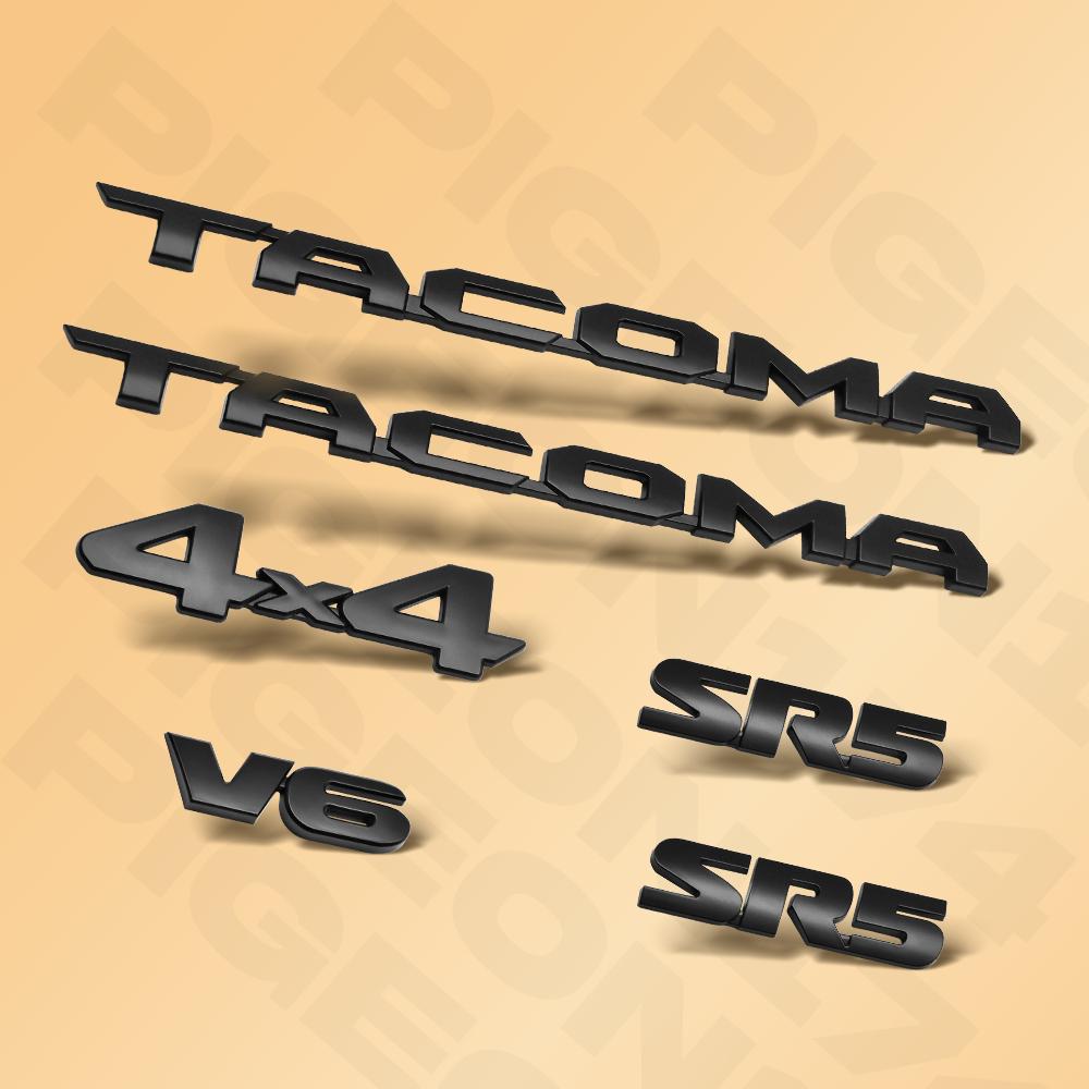 Car Emblem Overlay Kits For 2016- Tacoma Replacement Letter SR5 V6 4X4 Black