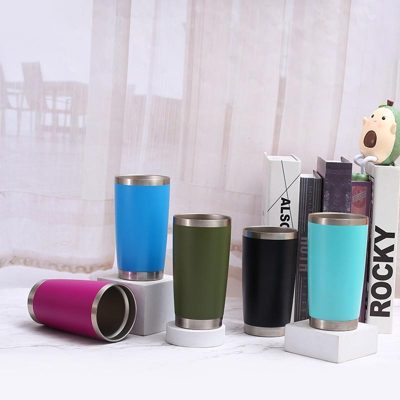20oz Stainless Steel Vacuum Insulated Travel Mug With Push Lid Double Wall Car Cup Hot Cold Drinks