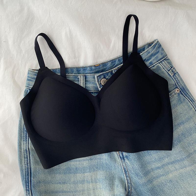 

Бесшовный Невидимый Бюстгальтер: Женский летний тонкий стиль для большой или маленькой груди с гелевой полоской, приятный к коже дизайн жилета. One Size