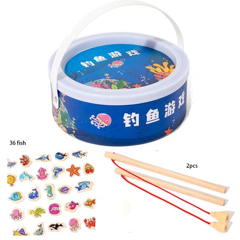 High-quality Wooden Magnetic Fishing Toy For Kids Ocean Animal Cognition And Educational Toy For Parent-child Interaction