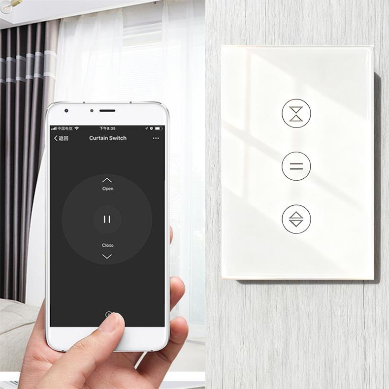 Chuyun 2026 Custom US Tuya Zigbee Touch Panel Remote Control Wall Switch Smart Single Curtain Switch