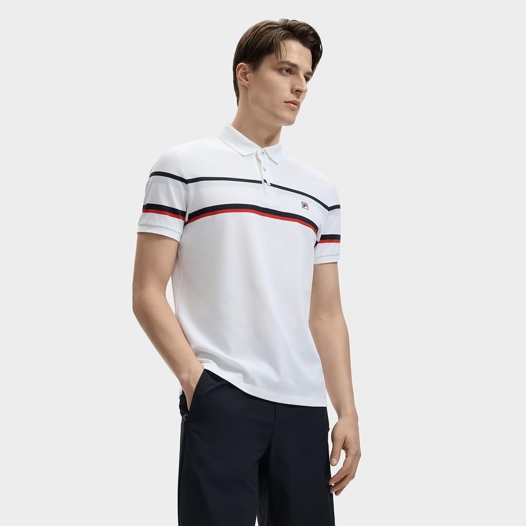 New FILA Polo Shirts Men's Standard White F11M431104FWT