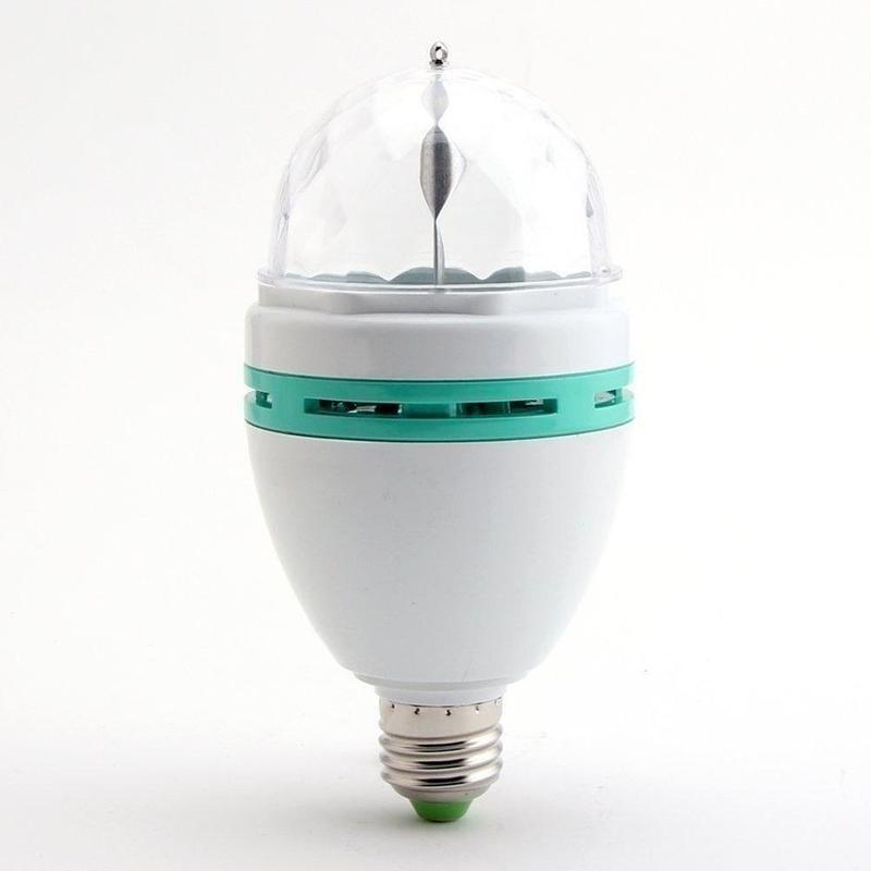 3W E27/B22 RGB Crystal Ball Rotating LED Stage Light Bulbs Disco Party Bulb Lamp