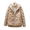 Autumn Winter Women Casual Hooded Single Breasted Jacket Fashion Light Puffer Parka Outwear