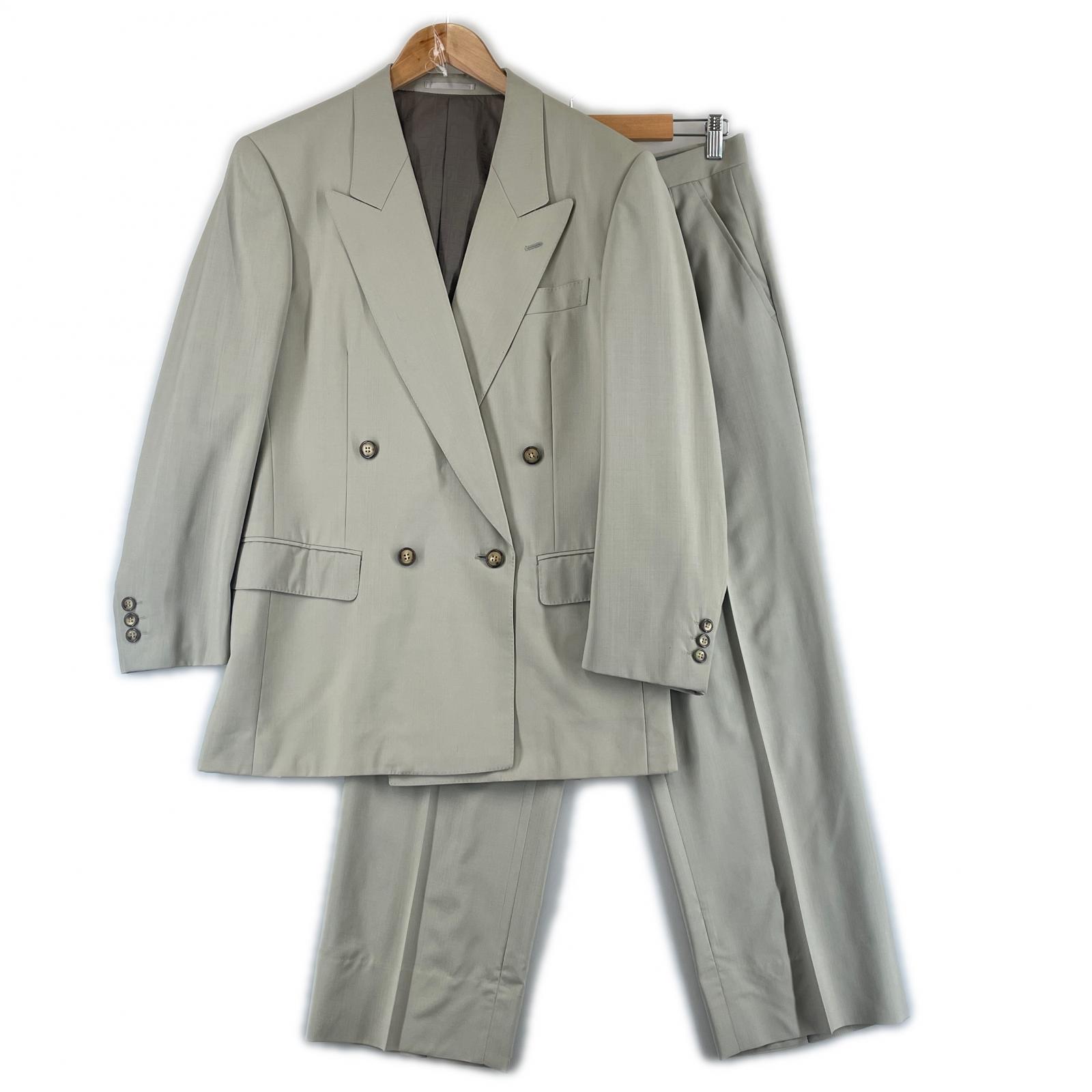 LANVIN Plain setup Sage Gray mens S48-25 / 79 used