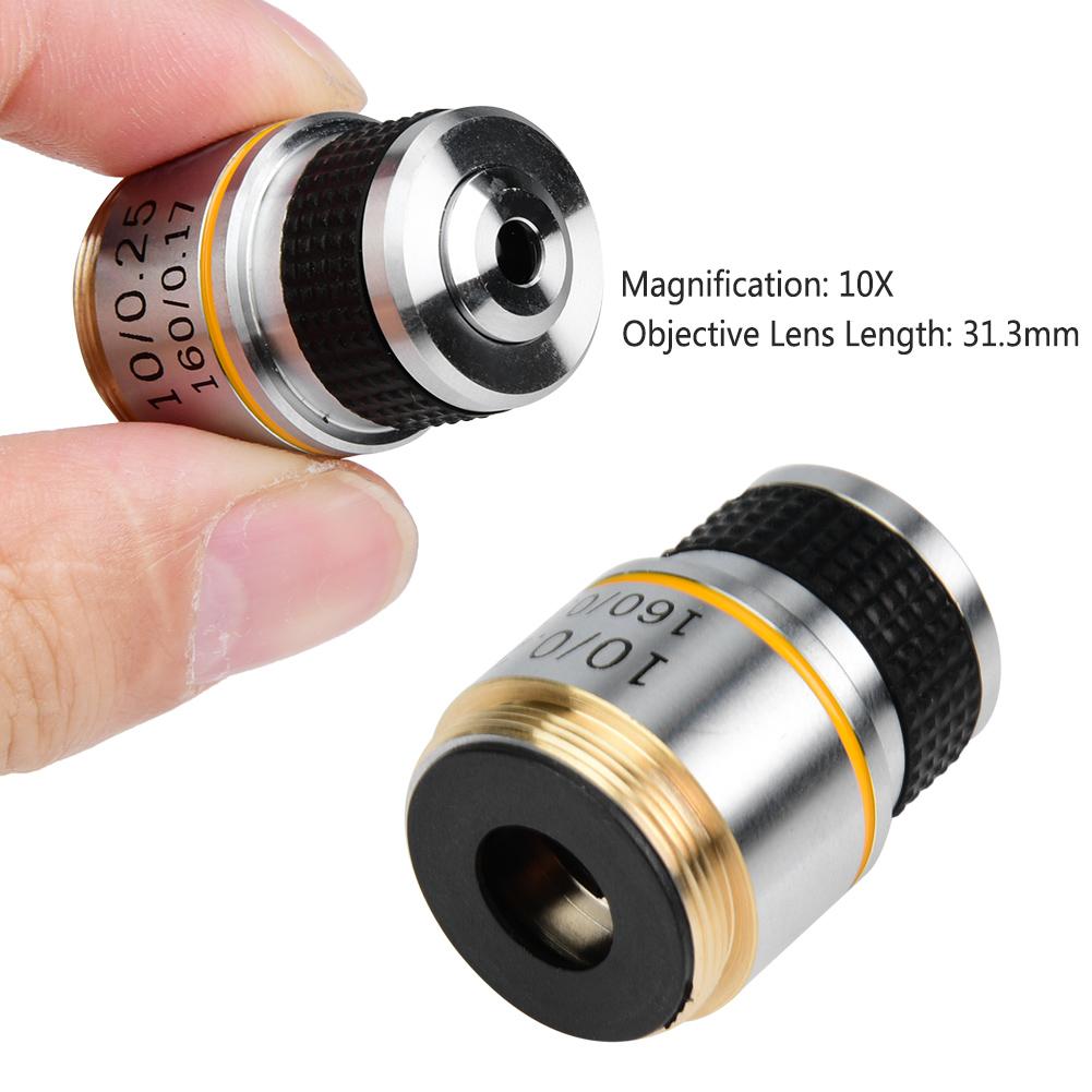 10X 185 Biological Microscope Achromatic Objectives Lens 160 0.17