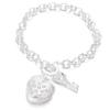 Hand Bracelet Silver Alloy Hand Bangle Heart-Shaped Pendant Chain Crystal Jewelry Decoration