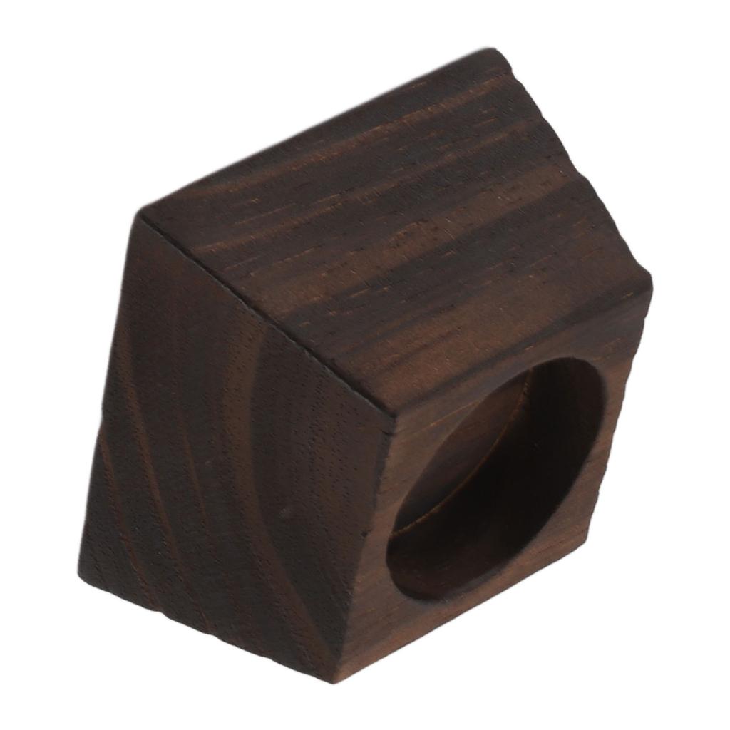 Candle Holder Trapezoid Wood Retro Table Decoration Ornament for Christmas Day Wedding Black Wood