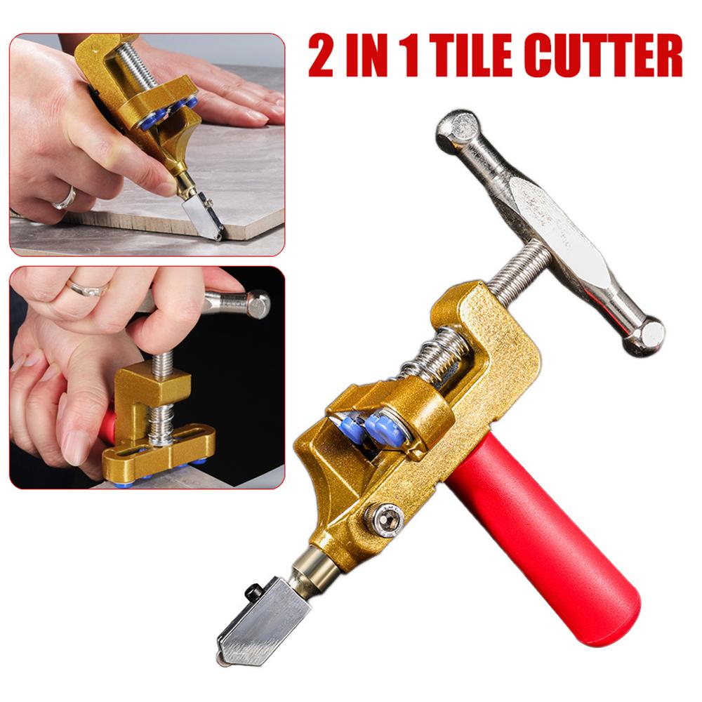 2 in 1 Glass Tile Cutter/Ceramic Tile Cutter Opener Breaker Cuts 3-15mm Thick Tile Wheel Diamond Roller Cutting Hand Tools