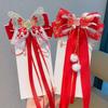 Tassel New Year Hairpin Ribbon Hanfu Hair Ornamen Cute Bow Ribbon Hair Clip  Festival