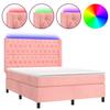 Maison Exclusive - Sommier à lattes de lit matelas et LED Rose 140x190 cm Velours