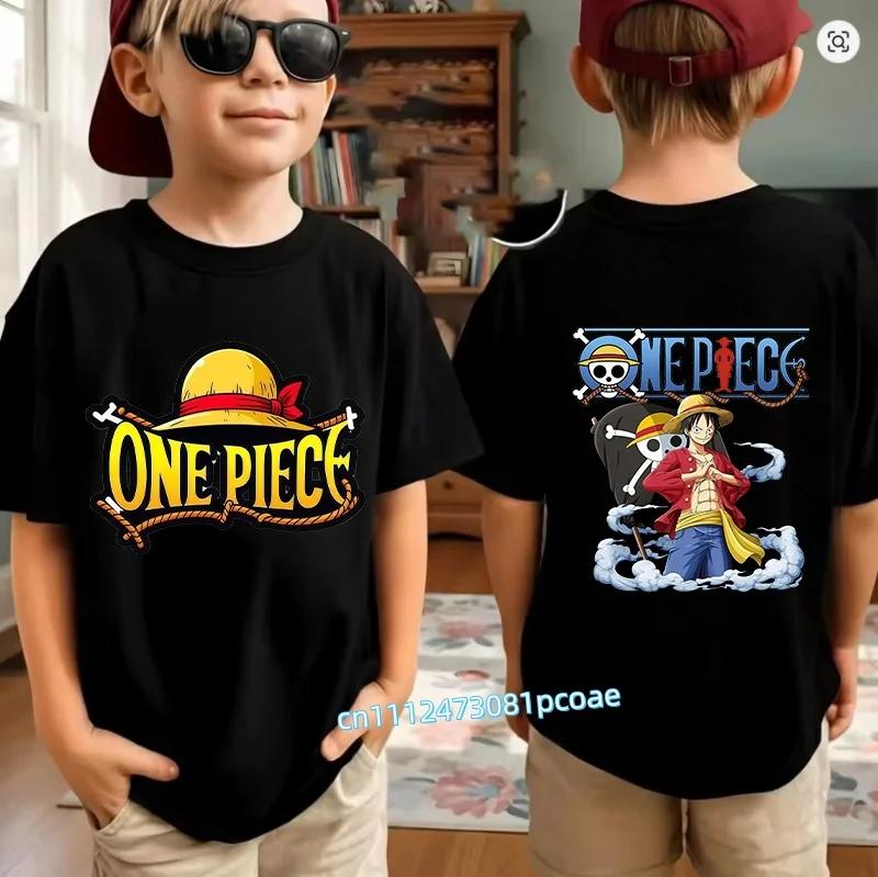 Boys Girls T Shirt Summer Kids Anime TShirt Zoro Nami Chopper Cute Clothes Cartoon Tees Birthday Gifts Tops