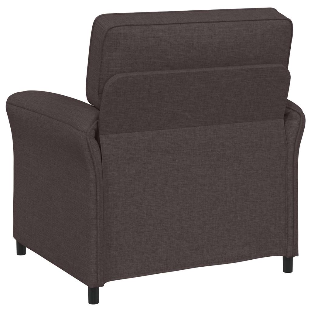 Sofa Set 2 pcs Dark Brown Fabric