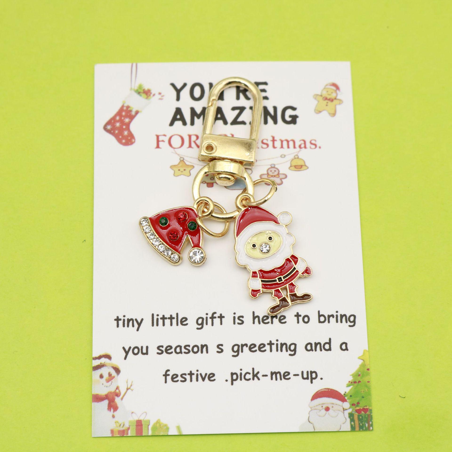Christmas Snowflake & Santa Charm Keychain - Festive Tree & Reindeer Bag Accessory