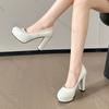 Fashion Comemore Fashion Women's High Heels Pointed Toe Shallow Chunky Heel Dress Pumps Slip On Plus Size Solid Shoes for Shoes Female