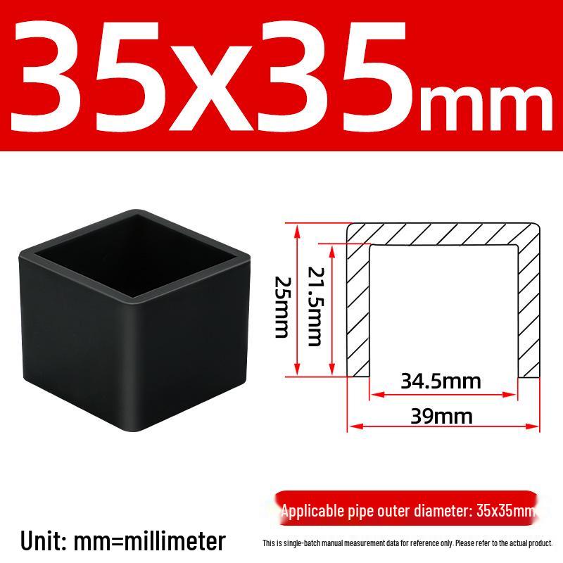 Silicone Anti-slip Chair Leg Cap - Heat Resistant, Square Rubber Sleeve for Steel Pipe with Protective Electroplated Finish