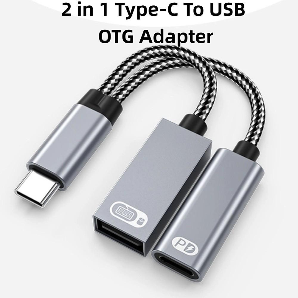 Converter 2 in 1 Type-C To USB OTG Adapter  Computer/Phone/Tablet