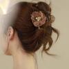 Summer Pearl Flower Women's Hair Claw Clip - Cute Korean Shark Hairpin for Back of Head, Large Size