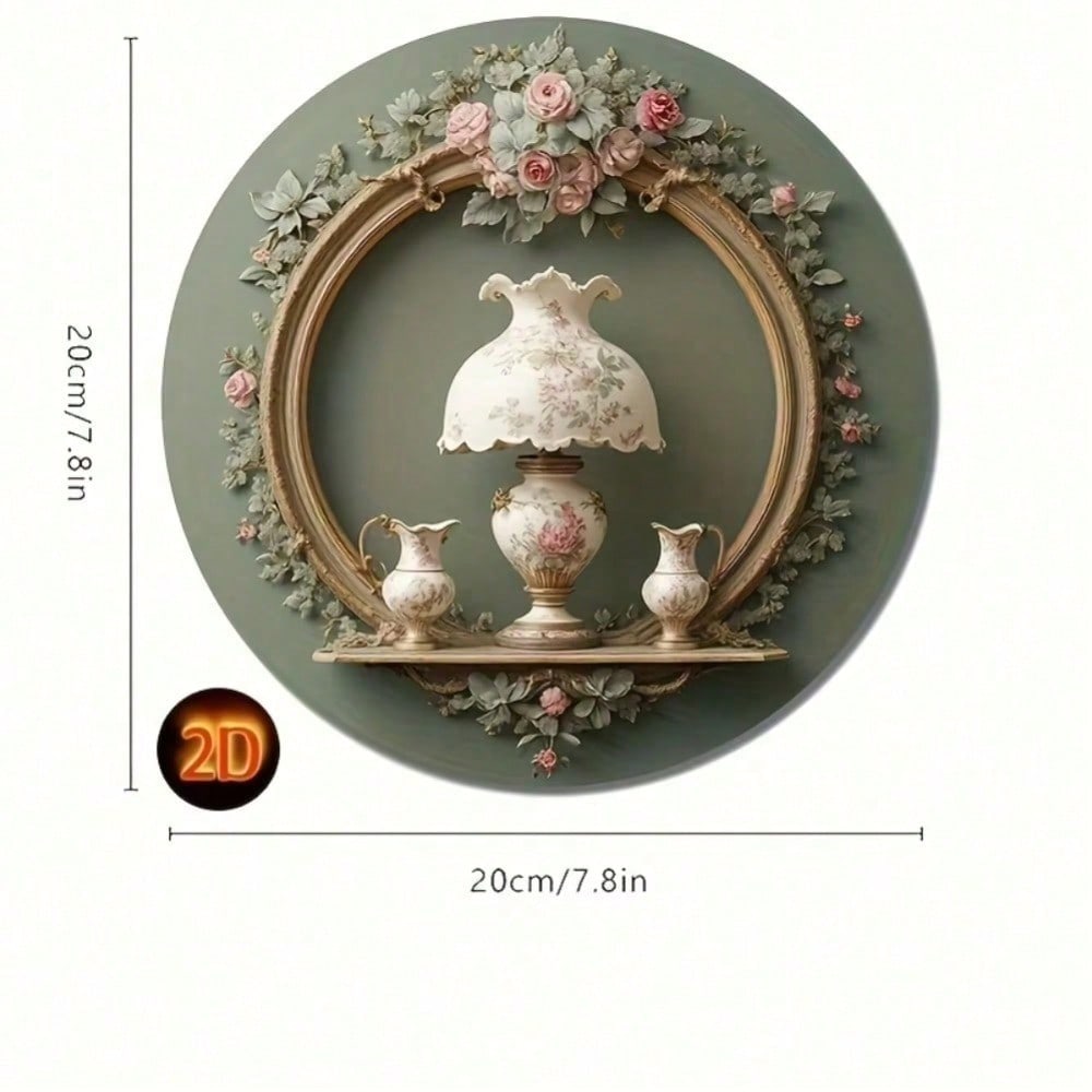 

Metal Tin Sign Pink Rose Flower Wall Art Home Kitchen Office Decor 20x20 різнокольоровий