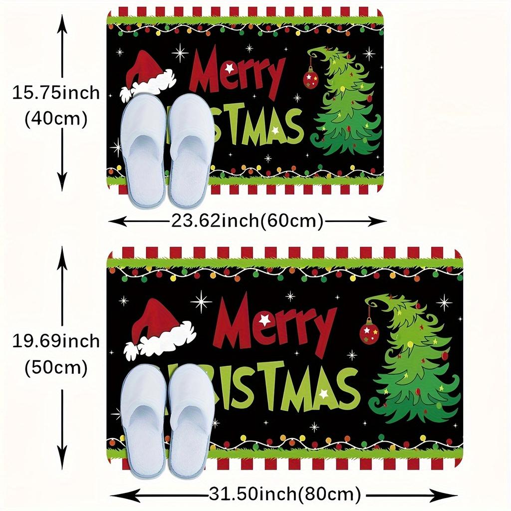 VIKAMA Creative Christmas Carpet Soft Doormat Welcome Carpet Living Room Carpet Rug For Bedroom Outdoor Carpet Christmas Decorat
