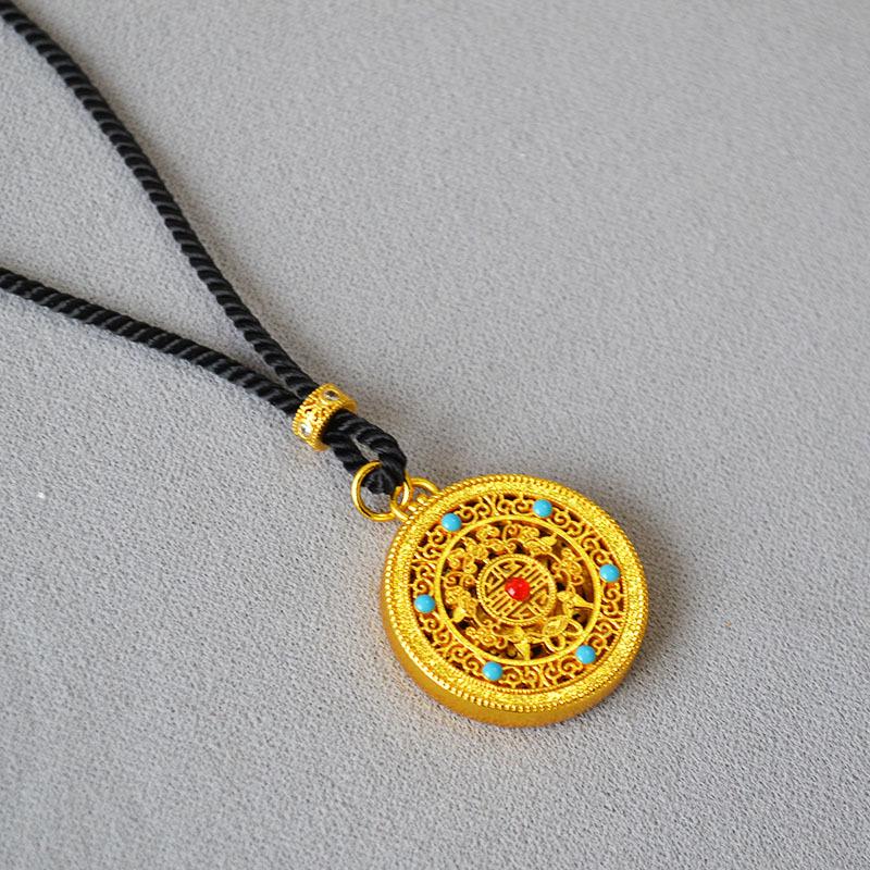 

Осенне-зимнее ожерелье с подвеской «Пять благословений» с покрытием из латуни под золото