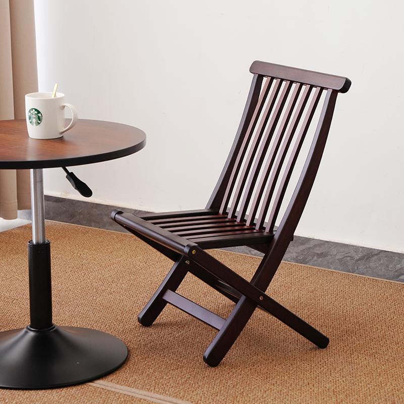 Foldable Wooden Chair - Nordic Style Dining Armchair, Portable Computer Chair for Home Office, Compact Stool with Backrest