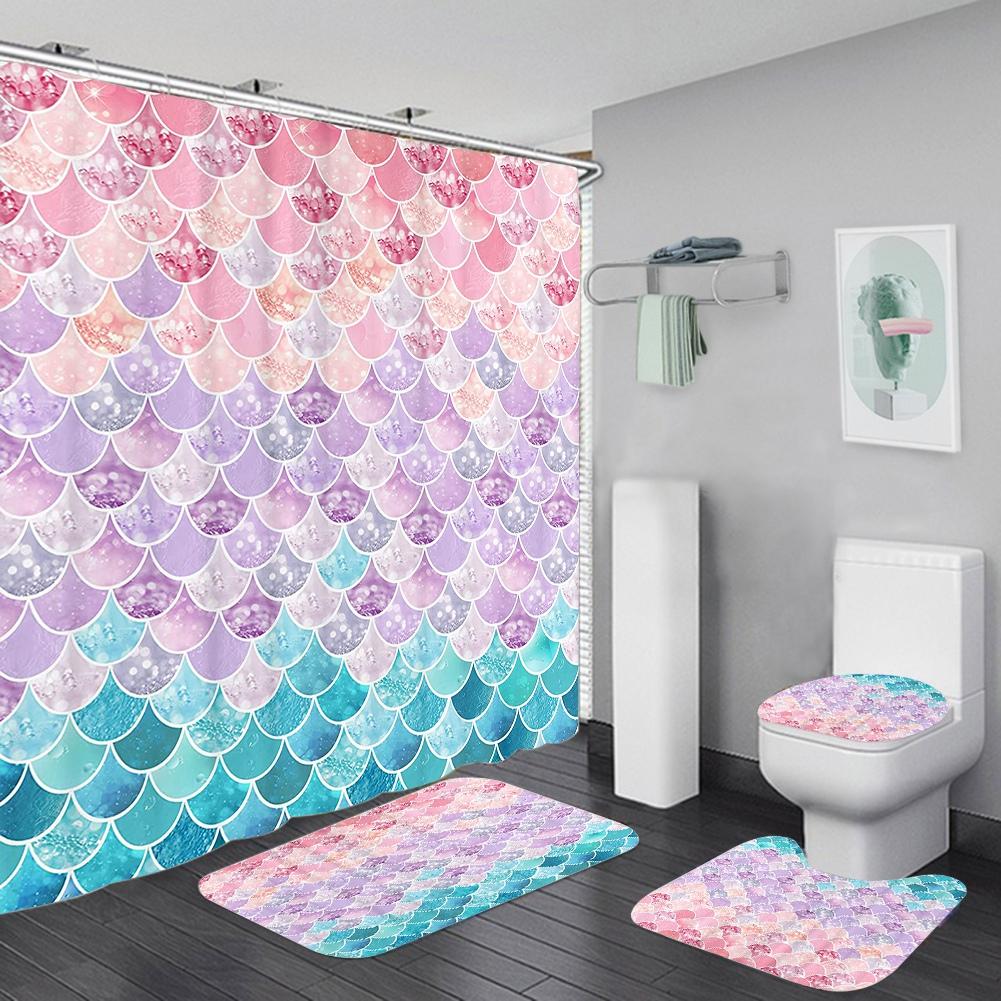 Красочный набор для ванной комнаты Водонепроницаемый прочный быстросохнущий с ковровыми аксессуарами 2478₽